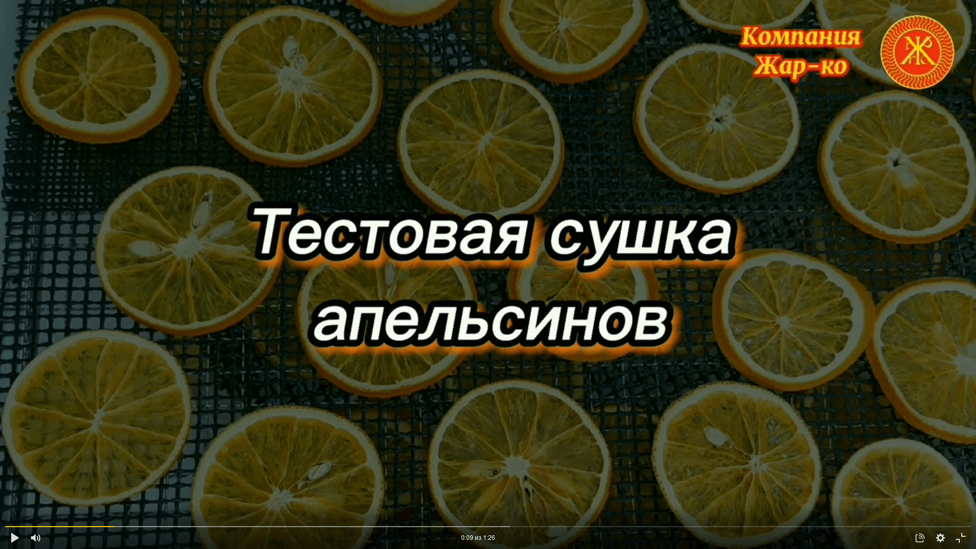 Тестовая сушка апельсинов в сушильной камере КС-30/06